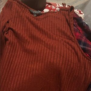 Liverpool Burnt Orange Ribbed Sleeveless Top